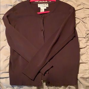 Brown button down cardigan sweater